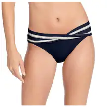 Robin Piccone Abi indigo‎ ecru twist bikini bottom size Small NEW $98