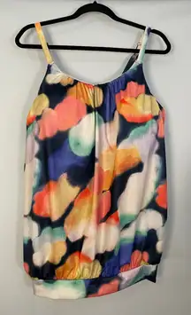 NWT Cacique Swim Abstract Print Lightly Lined No Wire Tankini Top Size 18
