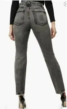 Good American Good Classic Low Waist Fray Jeans‎ in Black175 Size 2 /26