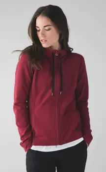 Lululemon Take Ten Rosewood Red Hoodie Zip Up Sz 6