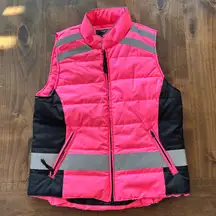 Equisafety Pink High Visibility and Reflective Equestrian Riding Puffer Vest