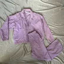 Vintage Pink Corduroy Matching Outfit Set