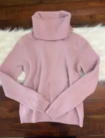 Privé 100% Cashmere Turtleneck Sweater Rose Pink Size L Soft Luxury Pullover