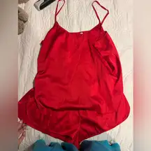 Satin red pjs