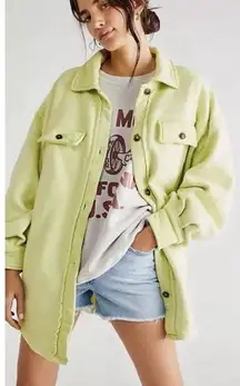 Free People revolve Ruby Shacket Luminary layering boho lime oversized size xs