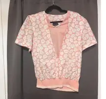 CB Collections Women's Pullover Sweater, Pink Floral Sweater, Vintage, Size 14.5