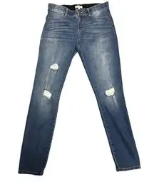 Juicy Couture Womens Medium Wash Distressed Skinny Jeans Size 4