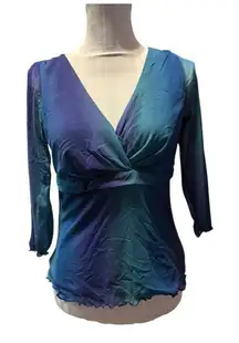 I.e. Blue and Green Blouse Size S NWT