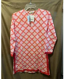NWT Roberta Roller Rabbit Kurta With Border Jemina Red Size XS
