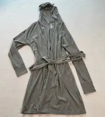 Xhilaration Robe Sleepwear XS Womens Gray Hooded Tie Belt Bath Target Lounge