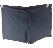 Skims Size Large Ribbed Black Lounge Shorts Womens Elastic Drawstring Waist‎