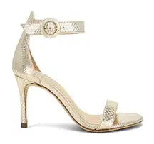 L'AGENCE Giselle II Ankle Strap Sandal in Gold