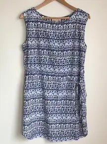 Stitch Fix Skies Are‎ Blue Sleeveless Dress Belted Printed Lined Womens S…