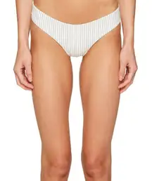Onia Lily Bikini Bottom Mid Rise Hipster Pinstripe Charcoal White‎ NWT Size XL