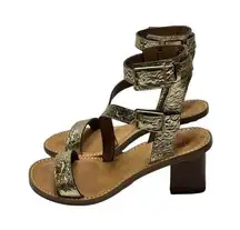 Zadig & Voltaire Cecilia Caprese Sandal In Gold Wrinkle Leather Sz EU40 US9