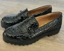 Circus by Sam Edelman Black Croc Platform Loafers – Size 9