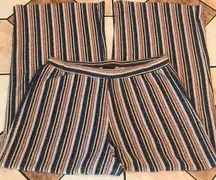 Zara trafaluc stretch pants wide legs casual striped