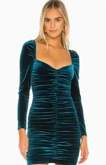 Lovers And Friends Ruched Bodycon Velvet Dress