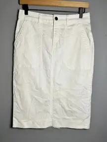 GERARD DAREL WHITE STRAIGHT CUT MIDI SKIRT WITH POCKETS EUC SIZE‎ IT 36 (US 6)