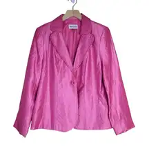 TanJay Women's 8 Pink Fuchsia Shimmer Festive Blazer Jacket