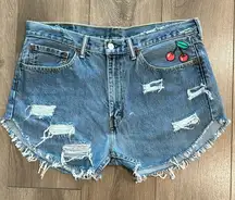 Levi’s 505 3” High Rise Cut Off Jean Shorts‎ Size 36