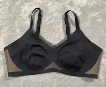 Honeylove CrossOver Bra Large Black Wireless Comfort Support Mesh Adjustable