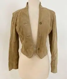 Vintage blazer cropped suede leather boho jacket