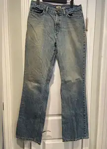 VTG L.L. Bean Size 12 T Boot Cut Cotton Denim Jeans Worn Distressed Med Wash