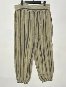 Free People  Striped Metallic Baggy Parachute Jogger Pants Size Small