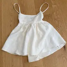 American Threads Babydoll Top Jacquard Size S Cream