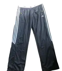 Originals Black Mesh Lined Track Pants Sz. M 3 Stripes Black Snap Pockets