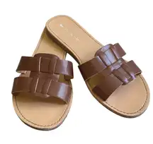 Madden Girl Women’s Double Strap Brown Slide Flat Sandals. Size 7
