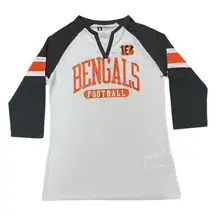NFL Cincinnati Bengals Women's 3/4 Sleeve Raglan T-Shirt White, 2XL