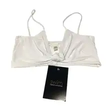 Naked Wardrobe Bikini Top Knotted Front White M