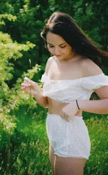 White shorts Eyelet Set 