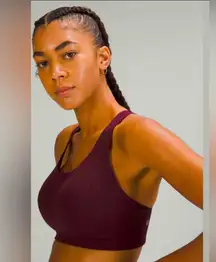 Lululemon AirSupport Bra – High Support Running Bra – 34D – Cassis / Red Merlot
