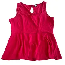 Torrid Square Neck Red Peplum Top 2X