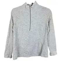 Sno Skins White Textured Mock Neck 1/2 Zip Nylon Stretchy Base Layer Size M