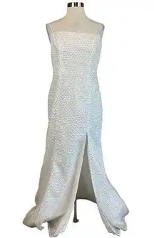 Women's Formal Dress Size 4 White Sequined Long Evening Gown