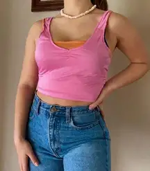 90s Sweetees pink and orange double layered tank top