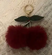 Cherry Pom Pom Keychain