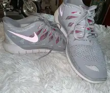 Nike Free 5.0 Gray 2014 Womens Running Shoe Size 7.5