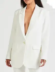 BOA Because Of Alice Boyfriend Blazer Size Medium Ivory White Oversized
