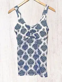 Carve Designs Carve Design Women's Blue and White Aloha Tank SZ S NWT