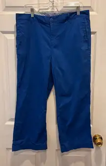 LL Bean Womens Blue Favorite Fit Chino Pants Size 14 Casual‎ Trousers