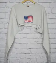 Retro God Bless America Cropped Sweatshirt