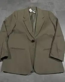 Sag Harbor Womens Size 6P Blazer 100%Wool‎ Rich Army Green F-63