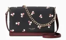 Kate Spade Floral Saffiano Crossbody Bag Chain Flap NWT