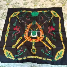 Black Equestrian Silk Scarf by Pierre Baccara Harnais de Gala second empire