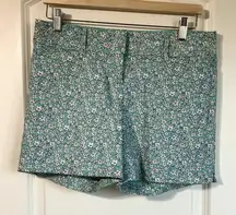 The Limited Ladies Size 4 Floral‎ Green Tailored Chino Walking Shorts